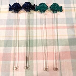 Barware Fish Stir Sticks Swizzle Sticks Tropical Drinks Party ware set of 4